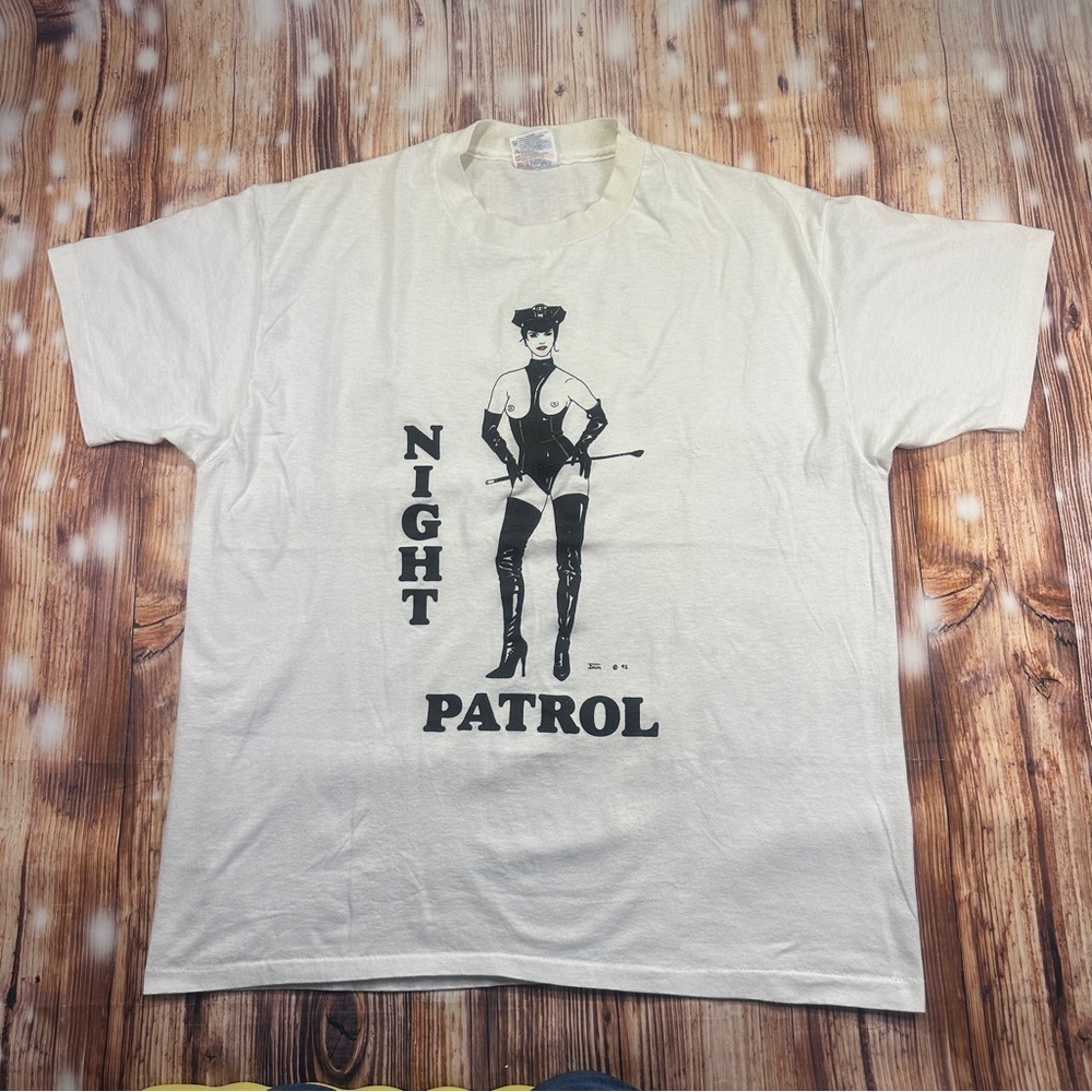 VINTAGE NIGHT PATROL  92’ SINGLE STITCH TSHIRT SIZE LARGE
